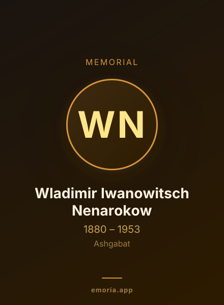 Memorial portrait of Wladimir Iwanowitsch Nenarokow