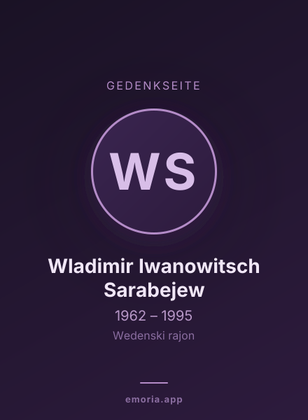 Gedenkportrait von Wladimir Iwanowitsch Sarabejew
