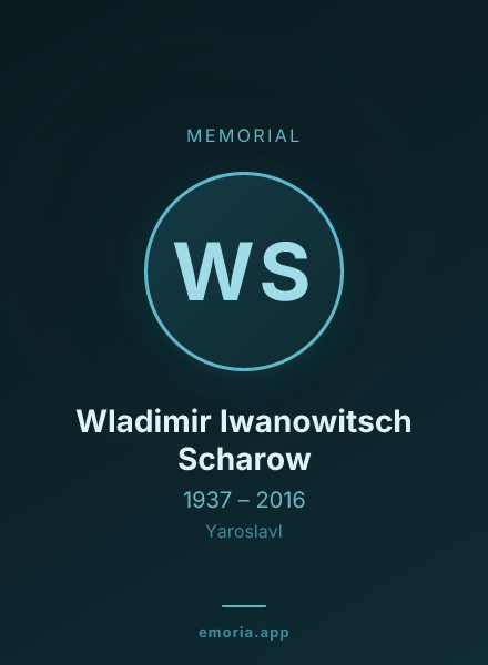 Memorial portrait of Wladimir Iwanowitsch Scharow