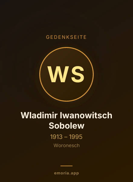 Gedenkportrait von Wladimir Iwanowitsch Sobolew