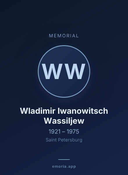 Memorial portrait of Wladimir Iwanowitsch Wassiljew