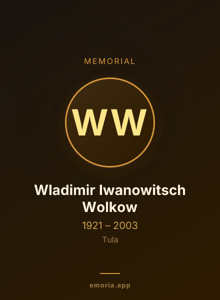 Memorial portrait of Wladimir Iwanowitsch Wolkow