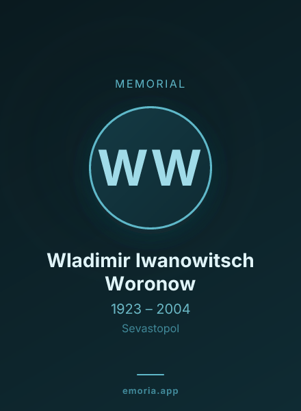 Memorial portrait of Wladimir Iwanowitsch Woronow