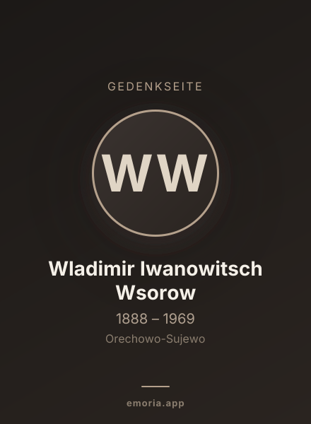 Gedenkportrait von Wladimir Iwanowitsch Wsorow
