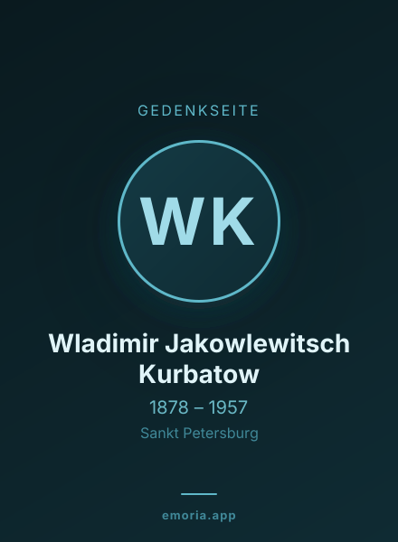 Gedenkportrait von Wladimir Jakowlewitsch Kurbatow