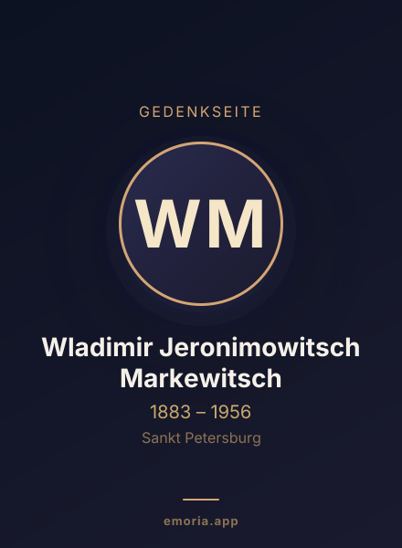 Gedenkportrait von Wladimir Jeronimowitsch Markewitsch