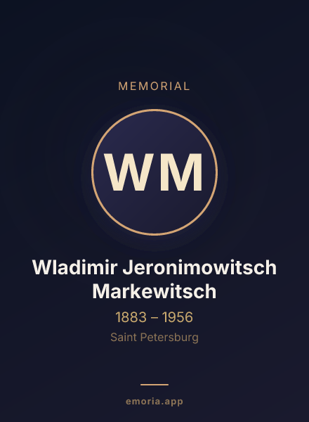 Memorial portrait of Wladimir Jeronimowitsch Markewitsch