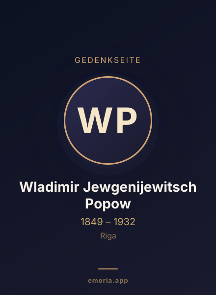 Gedenkportrait von Wladimir Jewgenijewitsch Popow