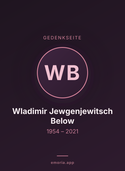 Gedenkportrait von Wladimir Jewgenjewitsch Below