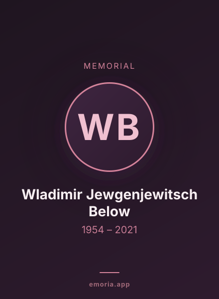 Memorial portrait of Wladimir Jewgenjewitsch Below