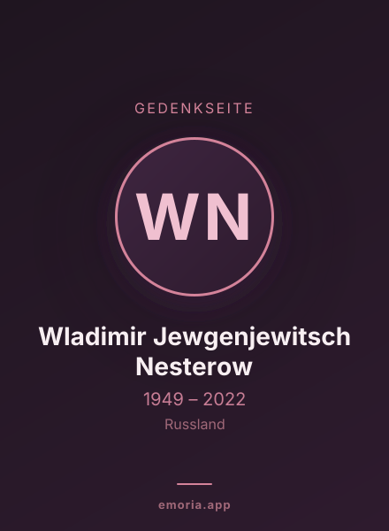 Gedenkportrait von Wladimir Jewgenjewitsch Nesterow