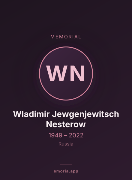 Memorial portrait of Wladimir Jewgenjewitsch Nesterow