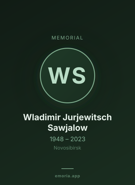 Memorial portrait of Wladimir Jurjewitsch Sawjalow