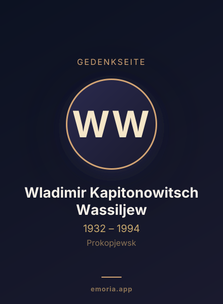 Gedenkportrait von Wladimir Kapitonowitsch Wassiljew