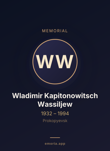Memorial portrait of Wladimir Kapitonowitsch Wassiljew