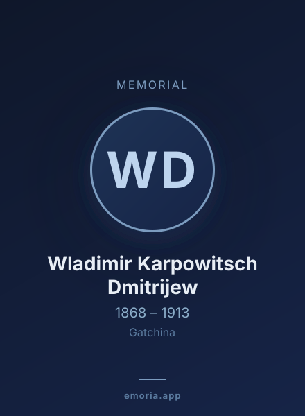 Memorial portrait of Wladimir Karpowitsch Dmitrijew