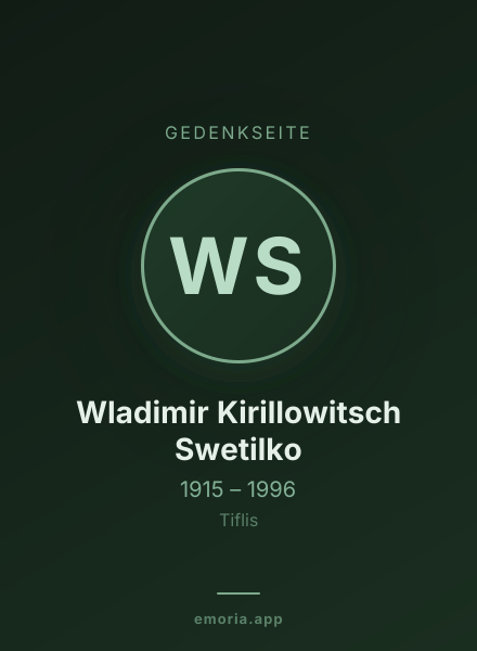 Gedenkportrait von Wladimir Kirillowitsch Swetilko