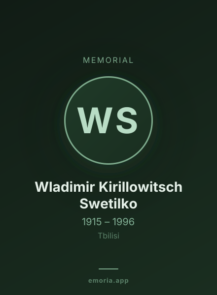 Memorial portrait of Wladimir Kirillowitsch Swetilko
