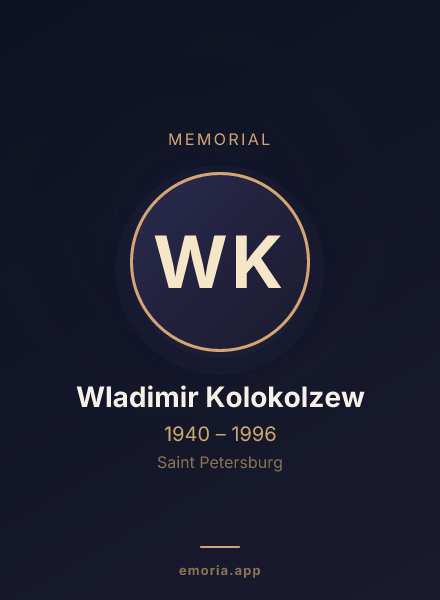 Memorial portrait of Wladimir Kolokolzew