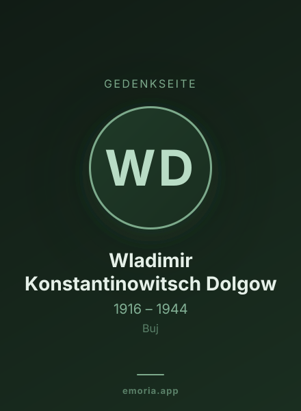 Gedenkportrait von Wladimir Konstantinowitsch Dolgow