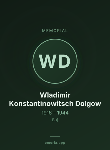 Memorial portrait of Wladimir Konstantinowitsch Dolgow