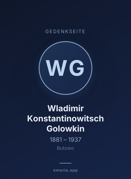 Gedenkportrait von Wladimir Konstantinowitsch Golowkin
