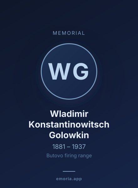 Memorial portrait of Wladimir Konstantinowitsch Golowkin