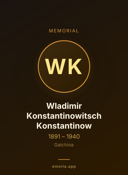 Memorial portrait of Wladimir Konstantinowitsch Konstantinow