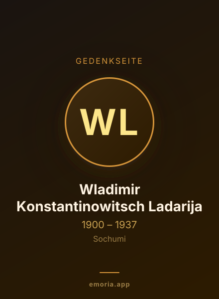 Gedenkportrait von Wladimir Konstantinowitsch Ladarija