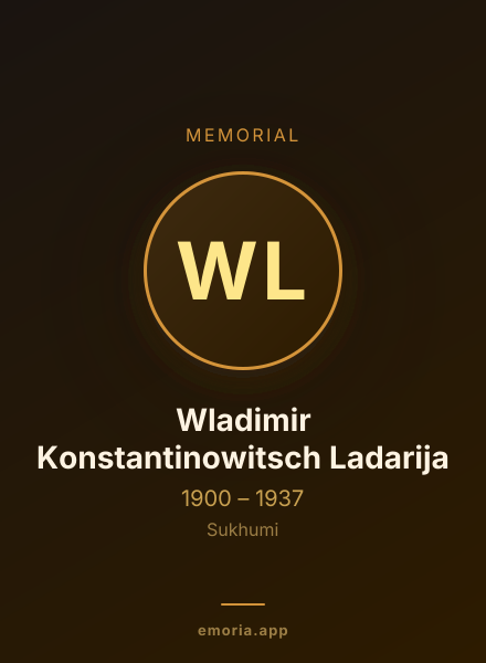 Memorial portrait of Wladimir Konstantinowitsch Ladarija
