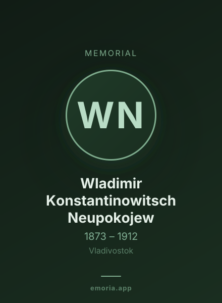 Memorial portrait of Wladimir Konstantinowitsch Neupokojew