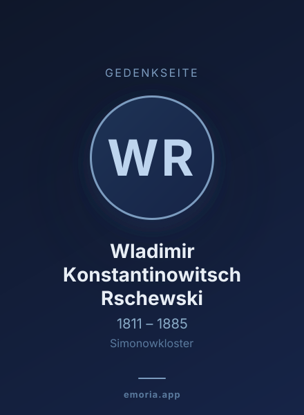 Gedenkportrait von Wladimir Konstantinowitsch Rschewski
