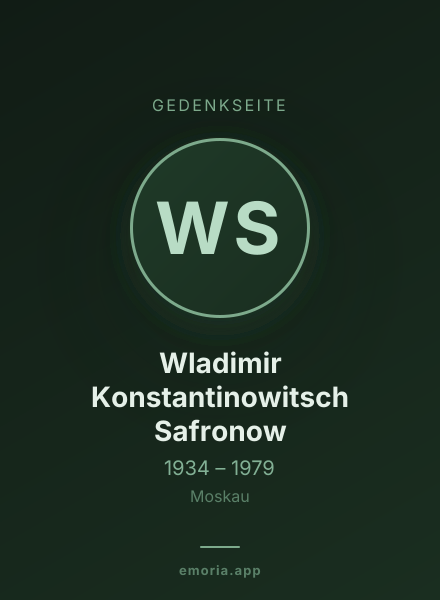 Gedenkportrait von Wladimir Konstantinowitsch Safronow