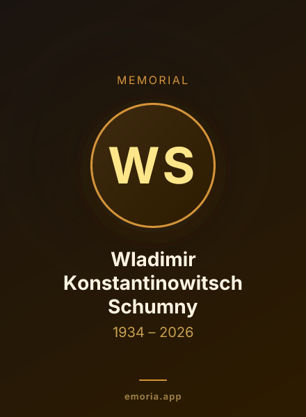 Memorial portrait of Wladimir Konstantinowitsch Schumny