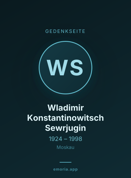 Gedenkportrait von Wladimir Konstantinowitsch Sewrjugin