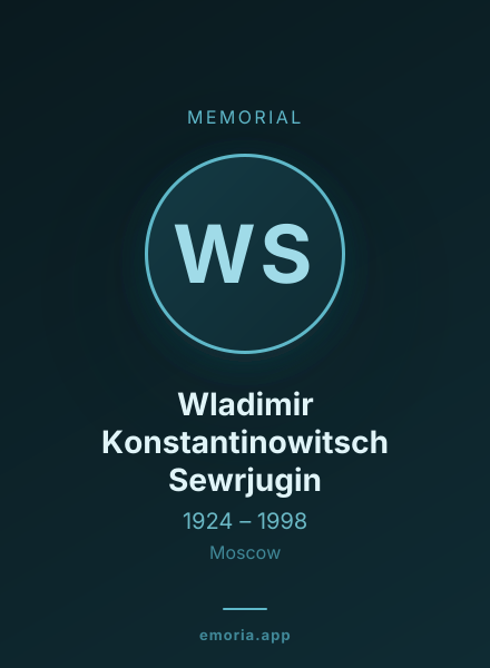 Memorial portrait of Wladimir Konstantinowitsch Sewrjugin