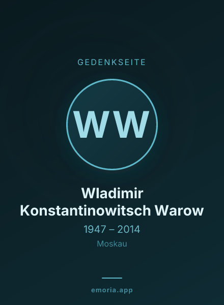 Gedenkportrait von Wladimir Konstantinowitsch Warow