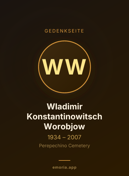 Gedenkportrait von Wladimir Konstantinowitsch Worobjow