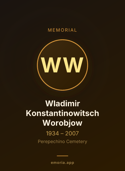 Memorial portrait of Wladimir Konstantinowitsch Worobjow