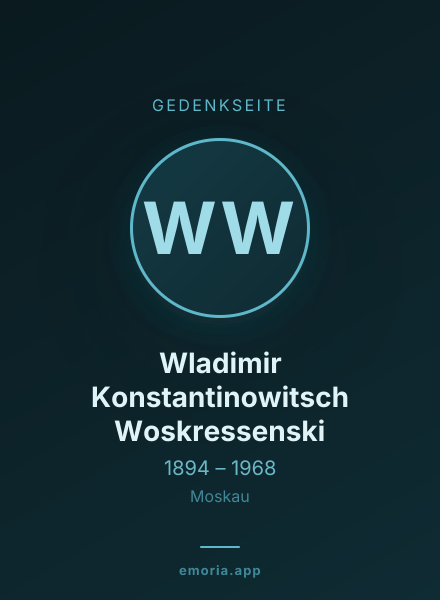 Gedenkportrait von Wladimir Konstantinowitsch Woskressenski