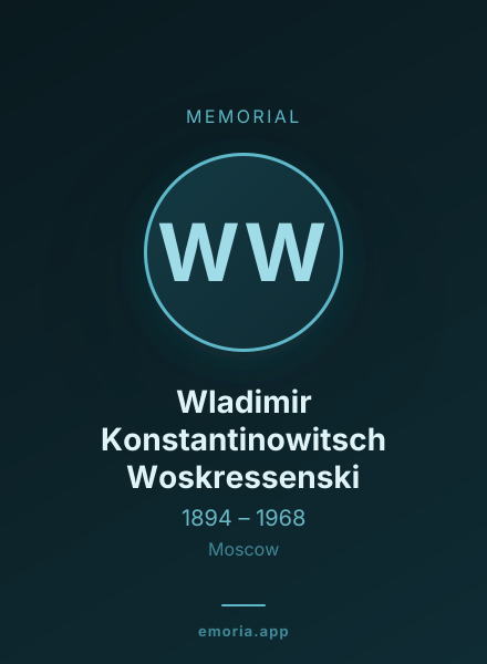 Memorial portrait of Wladimir Konstantinowitsch Woskressenski