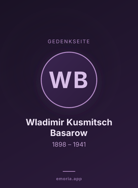 Gedenkportrait von Wladimir Kusmitsch Basarow