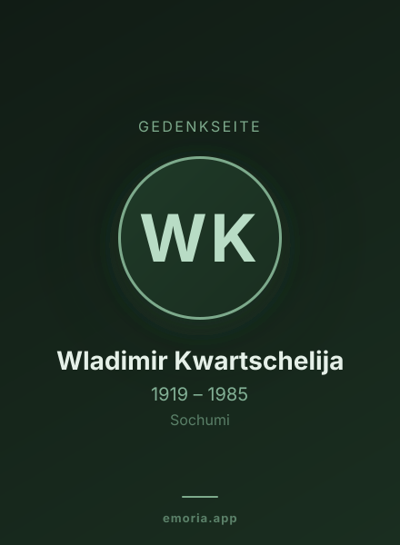Gedenkportrait von Wladimir Kwartschelija