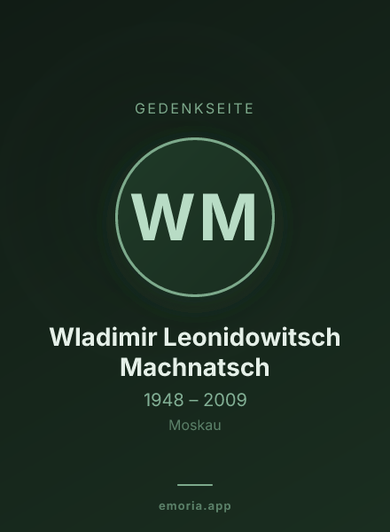 Gedenkportrait von Wladimir Leonidowitsch Machnatsch