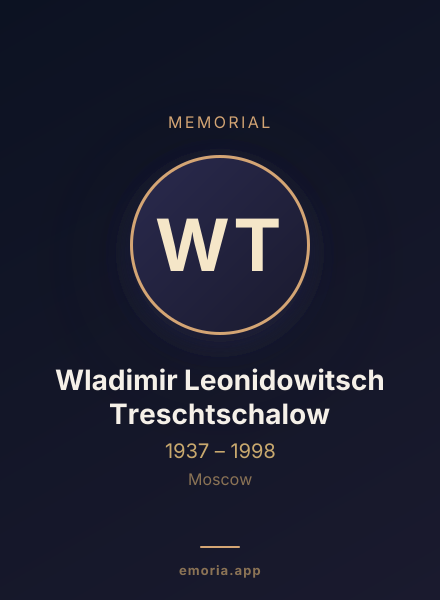 Memorial portrait of Wladimir Leonidowitsch Treschtschalow