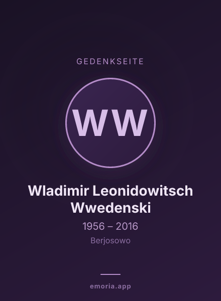 Gedenkportrait von Wladimir Leonidowitsch Wwedenski