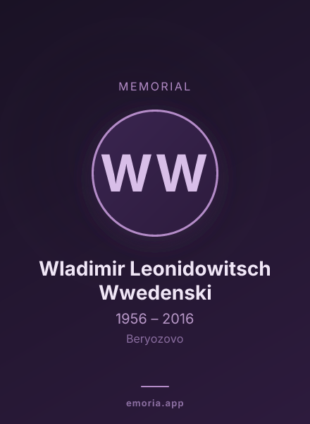 Memorial portrait of Wladimir Leonidowitsch Wwedenski