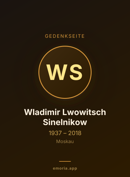 Gedenkportrait von Wladimir Lwowitsch Sinelnikow