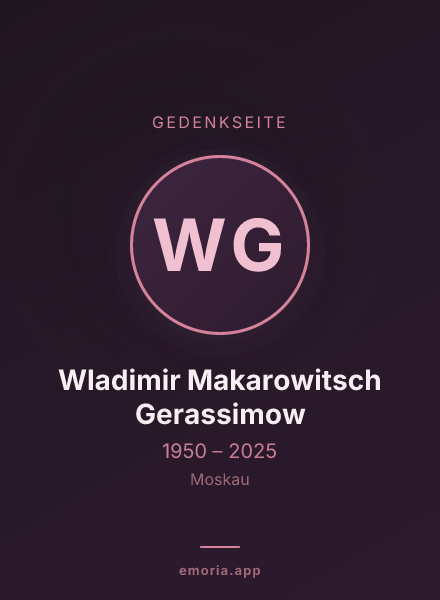 Gedenkportrait von Wladimir Makarowitsch Gerassimow