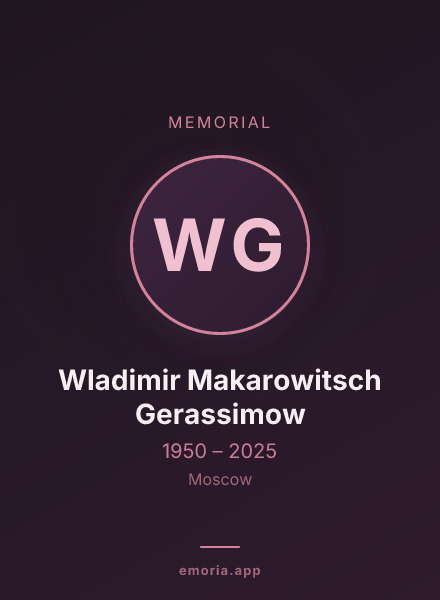 Memorial portrait of Wladimir Makarowitsch Gerassimow